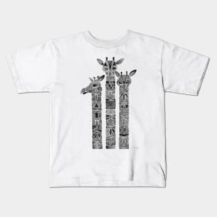 giraffes black Kids T-Shirt